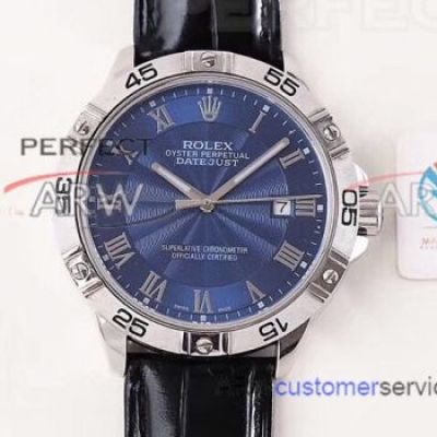 Replica LS Factory Rolex Datejust II 41mm Watch - Blue Dial Roman Markers Steel Bezel 